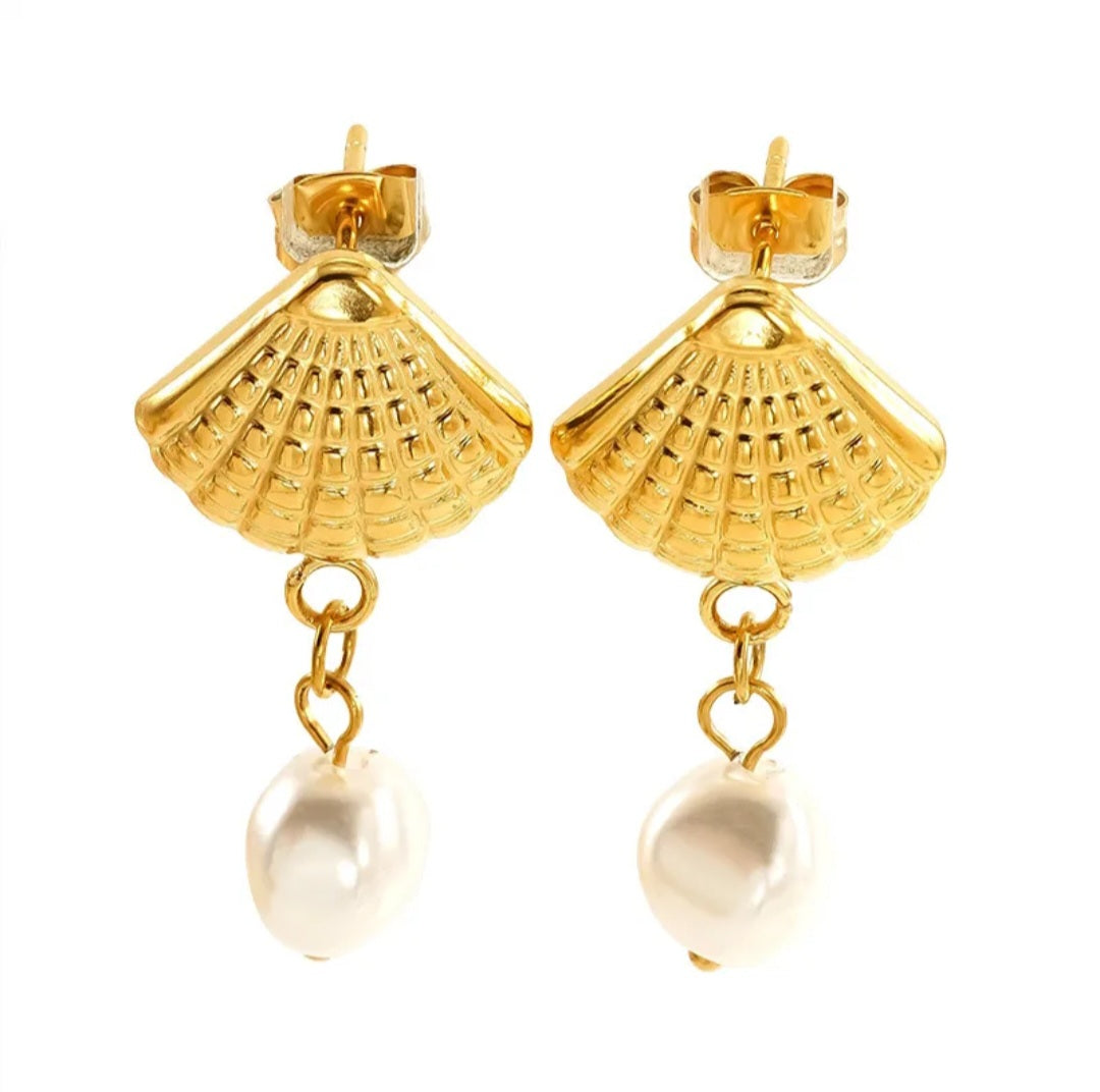 Caracol & Pearl Earrings